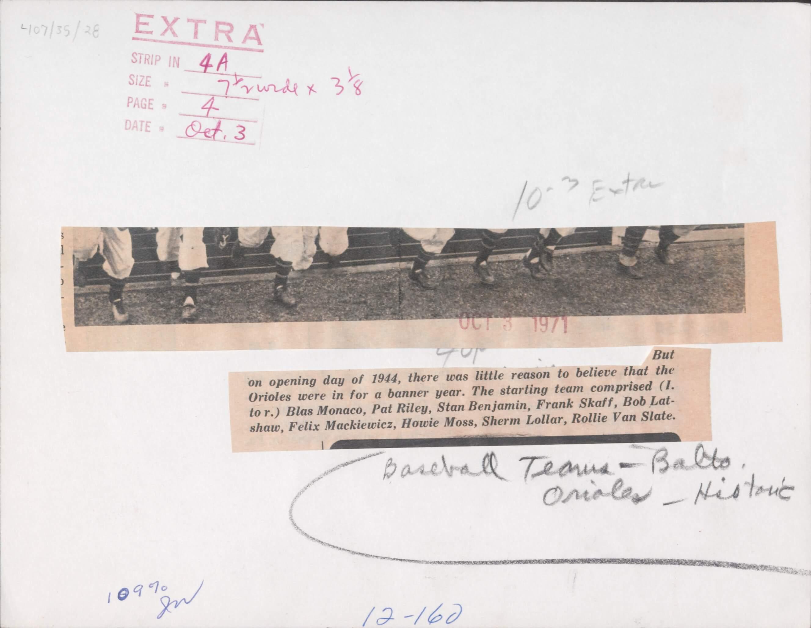 Newspaper clipping and editorial notes 